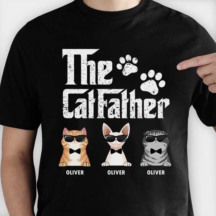 The Cat Father - Gift For Cat Dad, Cat Mom - Personalized Unisex T-Shirt, Hoodie