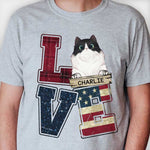 Custom Cat Name Patriotic Gifts for Cat Lovers - Personalized Apparel