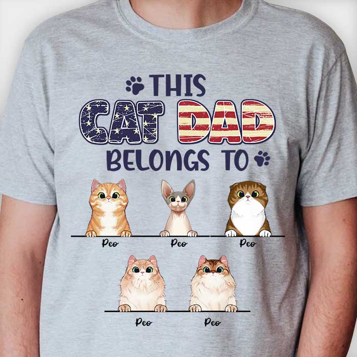 This Cat Dad Belongs To - Gift For Cat Dad, Cat Mom - Personalized Unisex T-Shirt, Hoodie