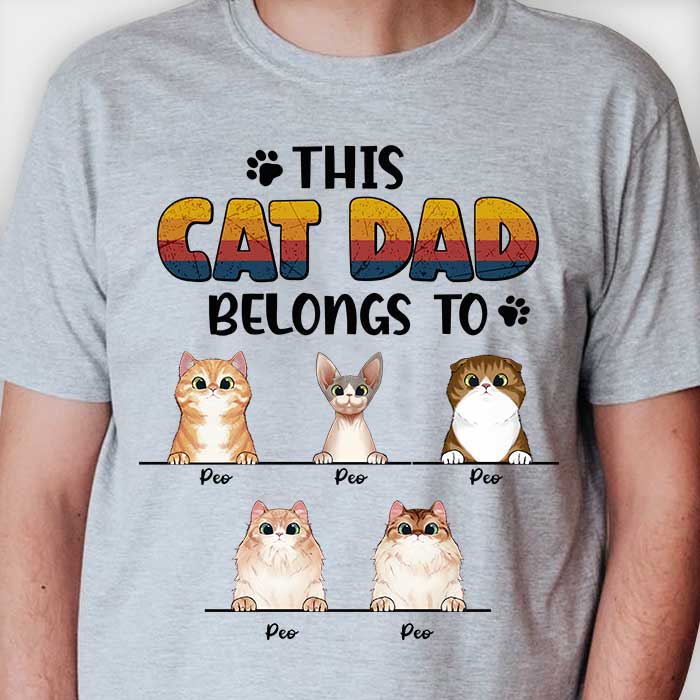 This Cat Dad Belongs To - Gift For Cat Dad, Cat Mom - Personalized Unisex T-Shirt, Hoodie