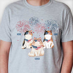 Custom Name Patriotic Cat Fourth of July Gifts - Personalized Apparel
