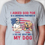 Custom Name Funny Dog Drinking Partner Gifts - Personalized Apparel