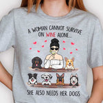 Custom Name Wine and Dog Lover Gifts for Women - Personalized Apparel
