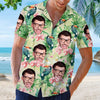 Custom Photo Tropical Bird Flower Pattern - Couple Personalized Custom Unisex Tropical Hawaiian Aloha Shirt - Summer Vacation Gift, Gift For Husband Wife