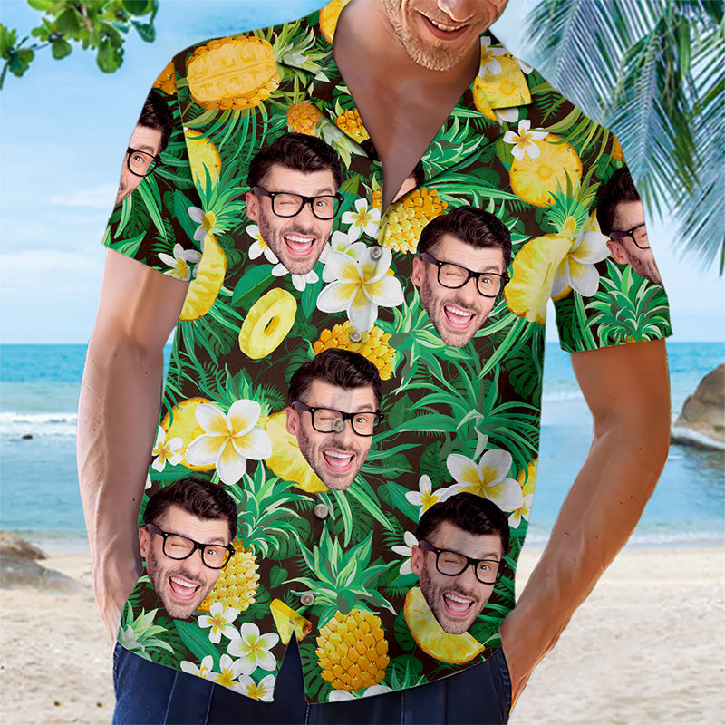 Custom Photo Summer Breeze - Couple Custom Hawaiian Shirt, Custom Shirts, Personalized Shirts, Hawaiian Shirt for Men, Beach Shirt, Aloha Shirt Men - Summer Vacation Gift, Gift For Husband Wife