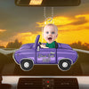 Custom Photo Just Have A Safe Trip, Daddy - Family Personalized Custom Car Ornament - Acrylic Custom Shaped - Gift For Family Members