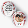 Custom Photo Love You To The Centerfield Fence And Back - Couple Personalized Custom Baseball - Gift For Husband Wife, Anniversary