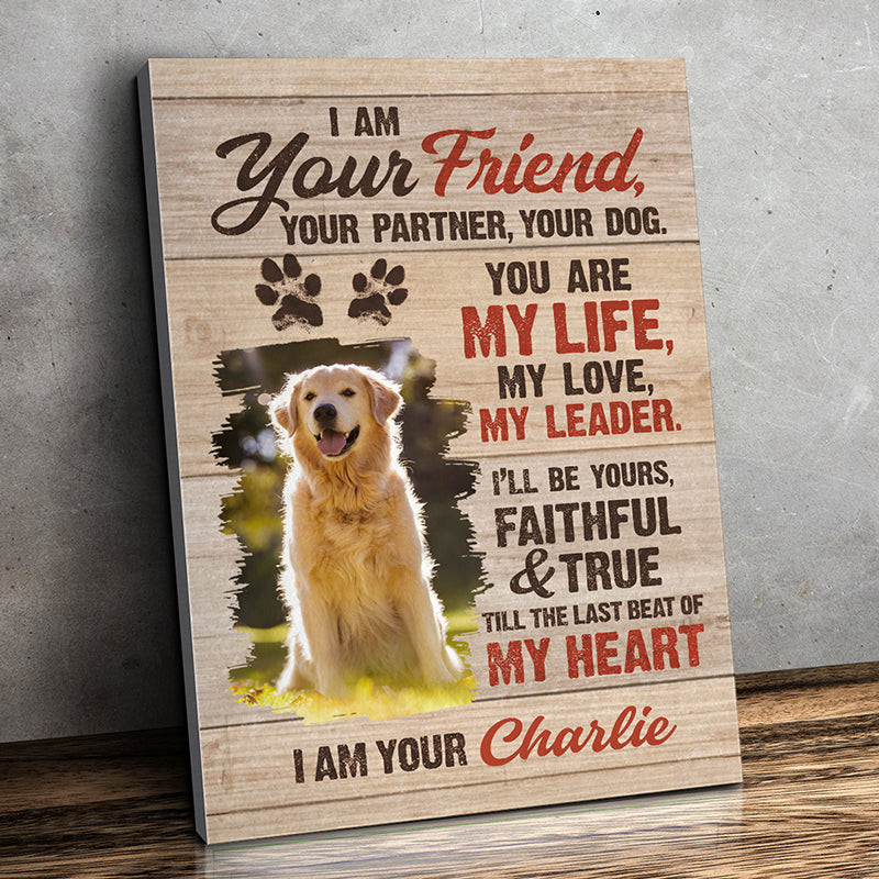 Custom Dog Photo Name Gifts for Dog Lovers - Personalized Canvas