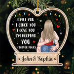 Custom Name Love Story Christmas Gifts for Couples - Personalized Ornament