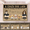 Crazy Dog Lady And Her Grumpy Old Man - Dog & Cat Personalized Custom Decorative Mat - Gift For Pet Lovers, Pet Owners