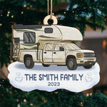 Custom Family Name RV Camping Christmas Gifts - Personalized Ornament