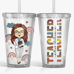 Custom Name Teacher Gifts for Women - Personalized Clear Tumbler