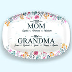 Custom Name First Mom Now Grandma Gifts - Personalized Platter
