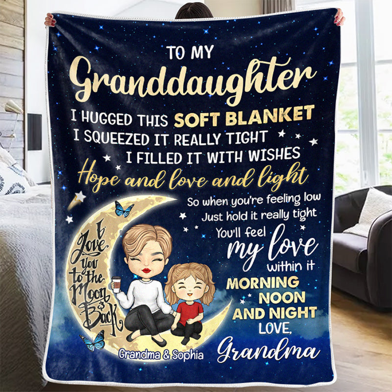To My Lovely Granddaughter - Family Personalized Custom Blanket - Birthday Gift From Mom, Grandma
