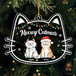 Custom Name Meowy Catmas Gifts for Cat Lovers - Personalized Ornament