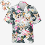 Custom Pet Photo Tropical Floral Gifts for Dog Lovers - Personalized Hawaiian Shirt