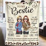 Custom Name Bestie Sister Gifts for Women - Personalized Blanket