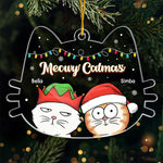 Custom Name Christmas Cat Gifts for Cat Lovers - Personalized Ornament