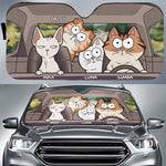 Custom Cartoon Cats Gifts for Cat Lovers - Personalized Auto Sunshade