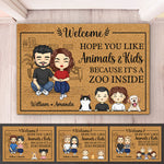 Custom Name Animals and Kids Family Gifts - Personalized Doormat