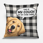 Funny Golden Retriever Couch Decor for Dog Lovers - Pillow