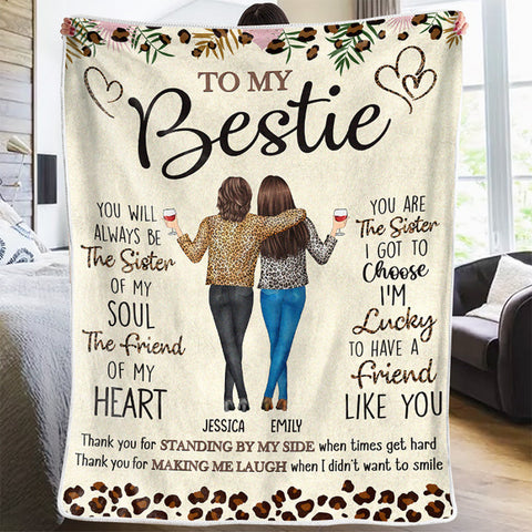 Custom Name Sister Bestie Gifts - Personalized Blanket