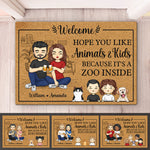 Custom Name Funny Zoo Inside Welcome Gifts - Personalized Doormat