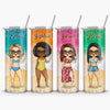 Cheers To A Perfect Day - Bestie Personalized Custom Skinny Tumbler - Gift For Best Friends, BFF, Sisters