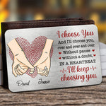 Custom Name Finger Promise Couple Gifts - Personalized Aluminum Wallet Card