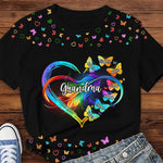 Custom Name Butterfly Grandma Gifts - Personalized AOP T-Shirt