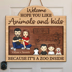 Custom Name Family Animals and Kids Gifts - Personalized Wood Sign