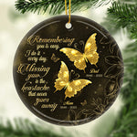 Custom Memorial Butterfly Gifts for Mom and Dad - Personalized Ceramic Ornament