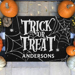 Custom Name Trick or Treat Halloween Decor - Personalized Doormat