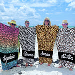 Custom Name Animal Print Beach Gifts for Women - Personalized Beach Towel