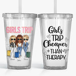 Custom Girls Trip Cheaper Than Therapy Gifts for Friends - Personalized Clear Tumbler
