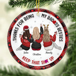 Custom Name Funny Christmas Bestie Gifts - Personalized Ceramic Ornament