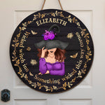Custom Name Witch Halloween Decor - Personalized Wood Sign