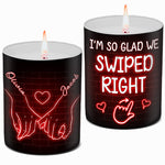 Custom Name Swiped Right Couple Gifts - Personalized Scented Candle