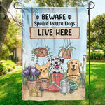 Custom Name Spoiled Rotten Dogs Garden Decor - Personalized Flag