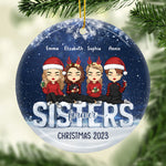 Custom Name Christmas Sister Gifts - Personalized Ceramic Ornament