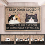 Custom Keep Door Closed Cat Lover Gifts - Personalized Doormat