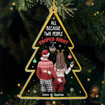 Custom Name Swiped Right Christmas Couple Gifts - Personalized Ornament