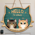 Custom Cat Family Welcome Home Decor - Personalized Wood Sign