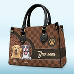 Custom Name Dog Lover Gifts - Personalized Leather Handbag