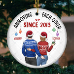 Custom Name Anniversary Christmas Gifts for Couples - Personalized Ceramic Ornament