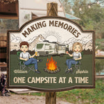 Custom Name Camping Couple Gifts - Personalized Wood Sign