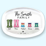Custom Name Family Rain Boot Gifts - Personalized Platter