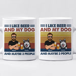 Custom Name Funny Beer and Dog Gifts for Men - Personalized Mugs