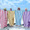 Happiness Comes In Waves - Bestie Personalized Custom Beach Towel - Summer Vacation Gift, Birthday Pool Party Gift For Best Friends, BFF, Sisters