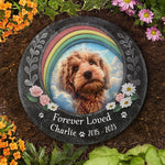 Custom Photo Forever Loved Pet Memorial Decor - Personalized Stone With Stand